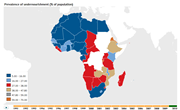 Prevalence of undernourishment in Africa