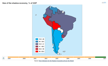 south america shadow economy map knoema com south america economy