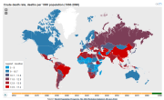 Demography world maps: mortality