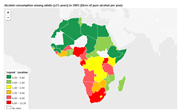 Alcohol consumption among adults in Africa
